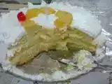 Receita Bolo recheado de abacaxi e creme de côco
