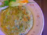 Receita Fritada de flores de abóbora e ervinhas da horta