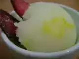 Receita Sorbet de limão com chips de morango
