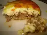 Receita Suflê de batata e carne moída e declaração de amizade.