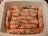 Receita Salsichas frescas com bacon e salva...