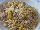 Receita Frango aromatizado, com amêndoas e noodles chineses