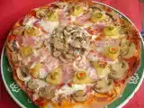 Receita Pizza de bacon e cogumelos