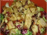 Receita Salada quente de folhas de inverno, bacon e mandioca