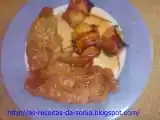 Receita Lombo de porco no formo com batatas enroladas com bacon