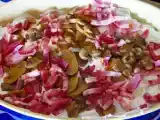 Receita Bifinhos de peru com queijo fundido, cogumelos e bacon