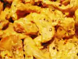 Receita Strogonoff de carne, e ervilhas com cenouras salteadas