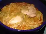 Receita Esparguete colorido com frango