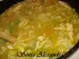 Receita Sopa de lombarda e rama de alho françês...