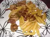 Receita Espetadas perú com chouriço e cogumelos