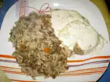 Receita Bifes de atum com natas e arroz de lentilhas