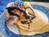 Receita Panquecas com gelado e chocolate