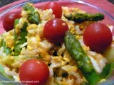 Receita Almoçar no escritório - salada de arroz com ovo e espargos