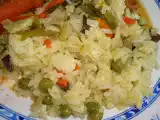 Receita Arroz colorido de vegetais
