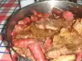 Receita Carne grelhada com salada rica acompanhada com arroz de feijão e batata frita