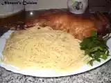 Receita Perna de peru com esparguete