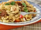Receita Fettucine com peru e chouriço
