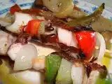 Receita Espetada de lulas e camarão