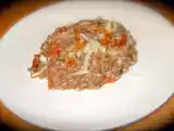 Receita Risotto with red wine and chorizo / risoto com chouriço e vinho tinto!