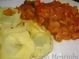 Receita Tortelloni de queijo ricotta e espinafres acompanhado de legumes
