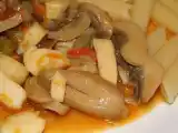 Receita Pota guisada com cogumelos laminados e vinho do porto