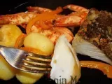 Receita Bacalhau assado no forno com camarão e batatas parisienses