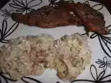 Receita Risotto de cogumelos e bacon / costeletas de borrego