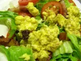 Receita Salada com ovos mexidos e bacon