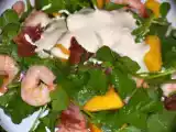 Receita Salada de camarão, manga e bacon!