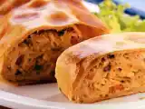 Receita Enrolado de frango com massa de pastel
