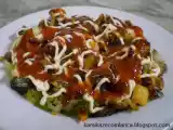 Receita Salada agridoce de alface e salmon skin