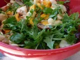 Receita Salada de frango com cogumelos, manga e rúcula
