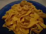 Receita Tagliatelle fresco com cogumelos e camarão