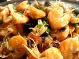 Receita Camarões com gengibre ao alho negro