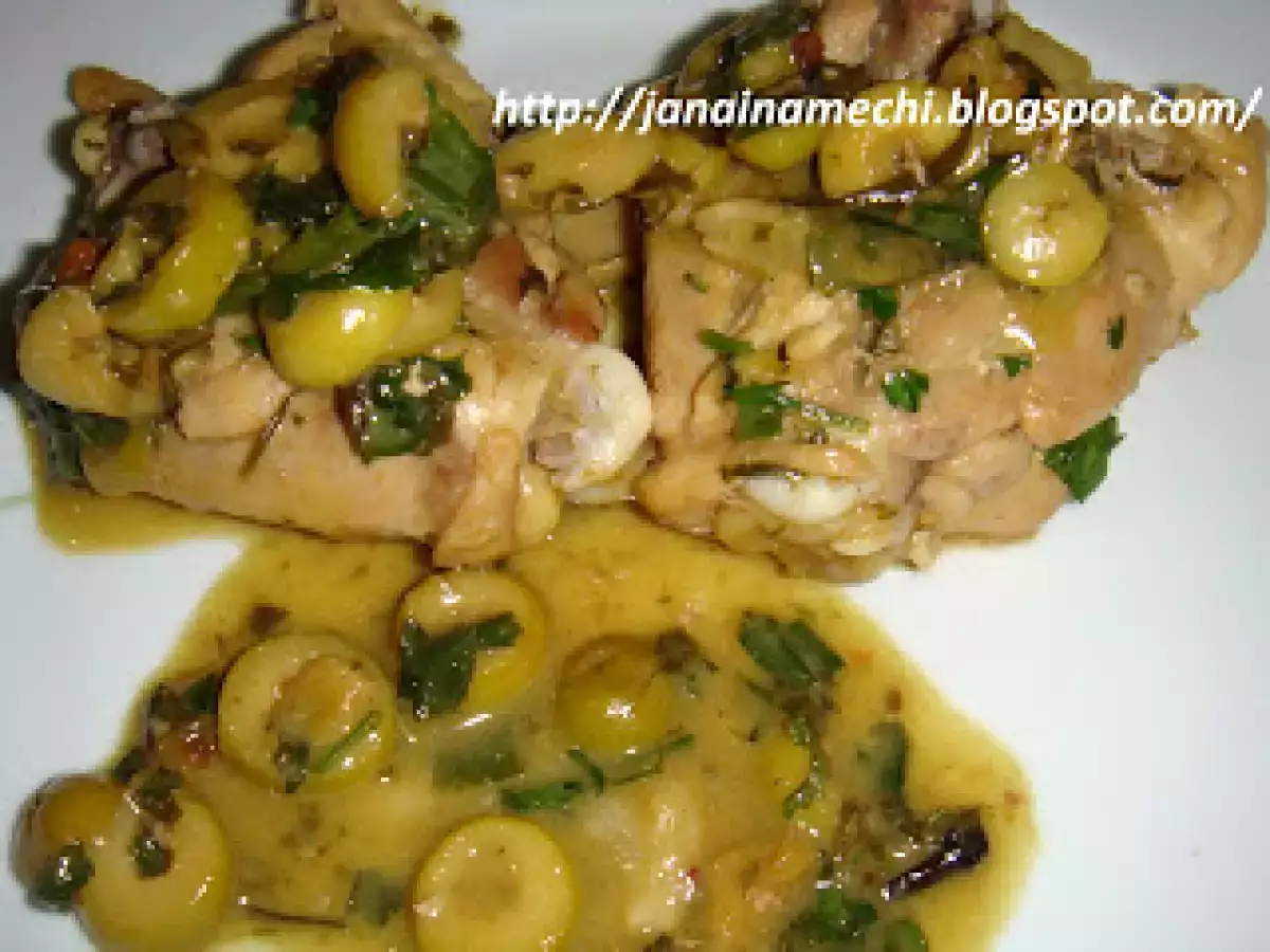 Receita Frango ao molho de azeitonas e especiarias