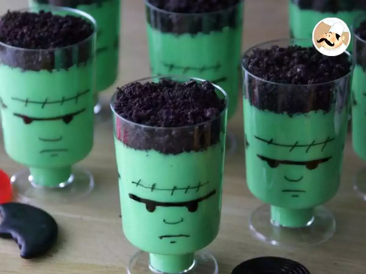 Receita Creme frankenstein - halloween