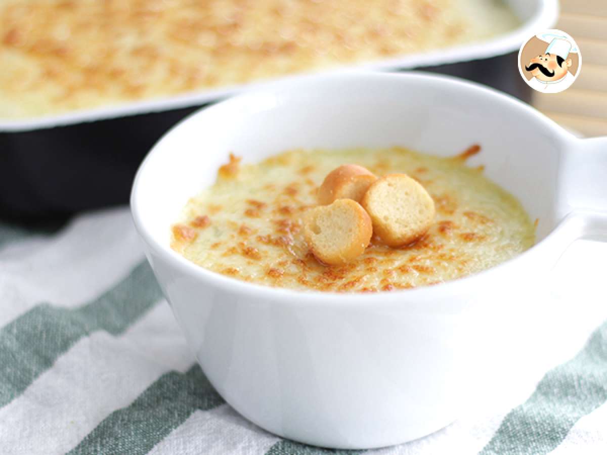 Espinafres ao creme béchamel, gratinados