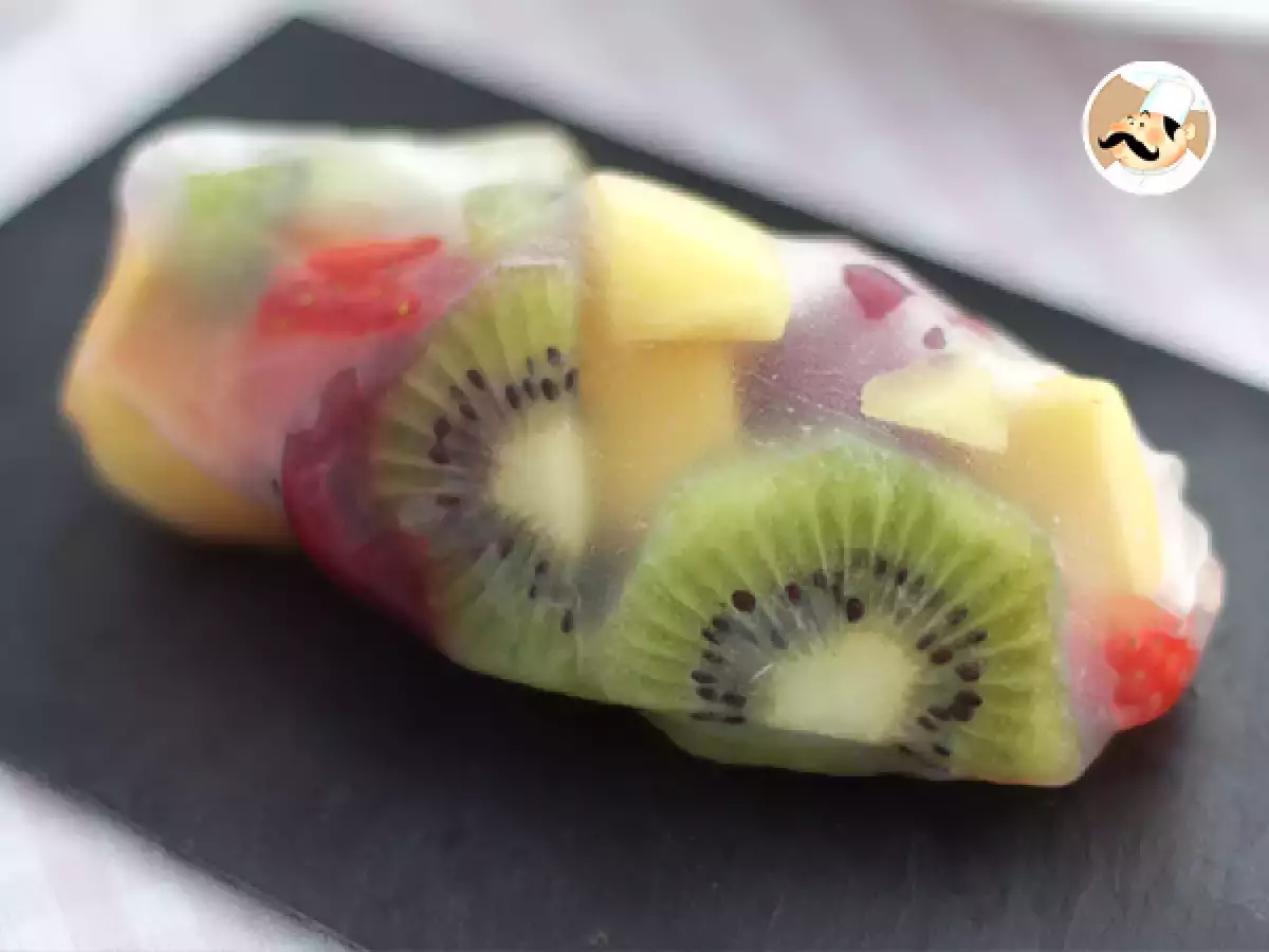 Receita Rolos primavera de frutas