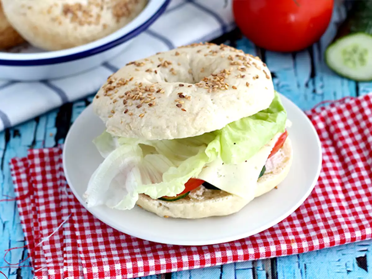 Receita Bagel vegetariano