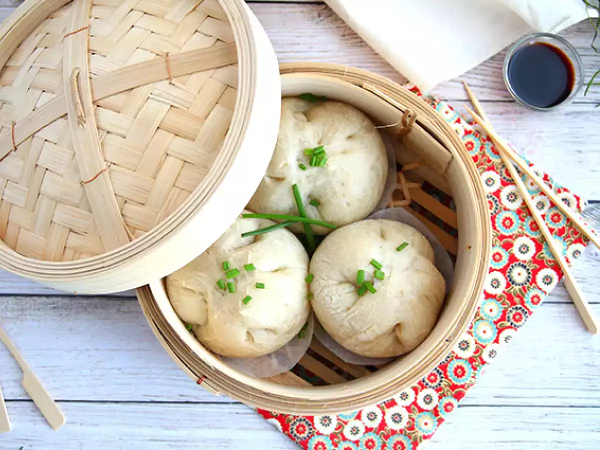 Receita Pão bao (ou bao bun), um pão cozido a vapor