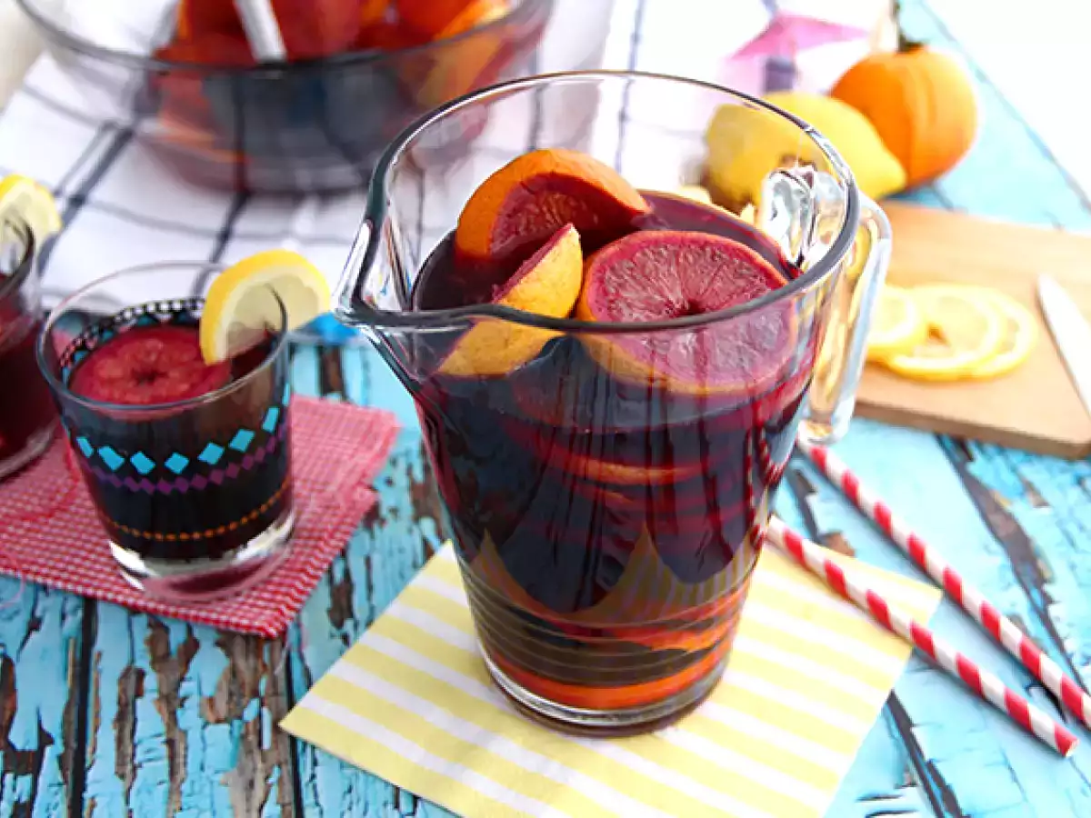 Receita Sangria de vinho tinto (e frutas cítricas)