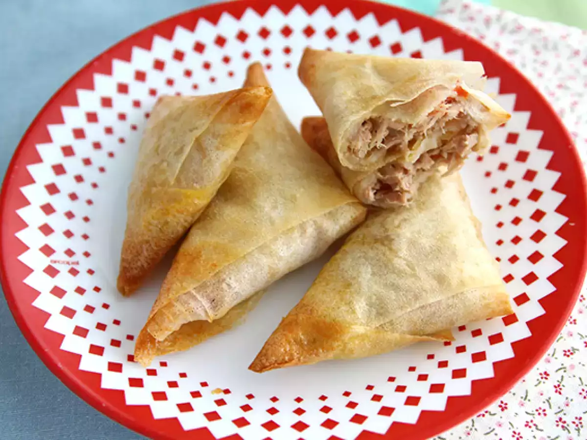 Receita Chamuça de atum e tomate