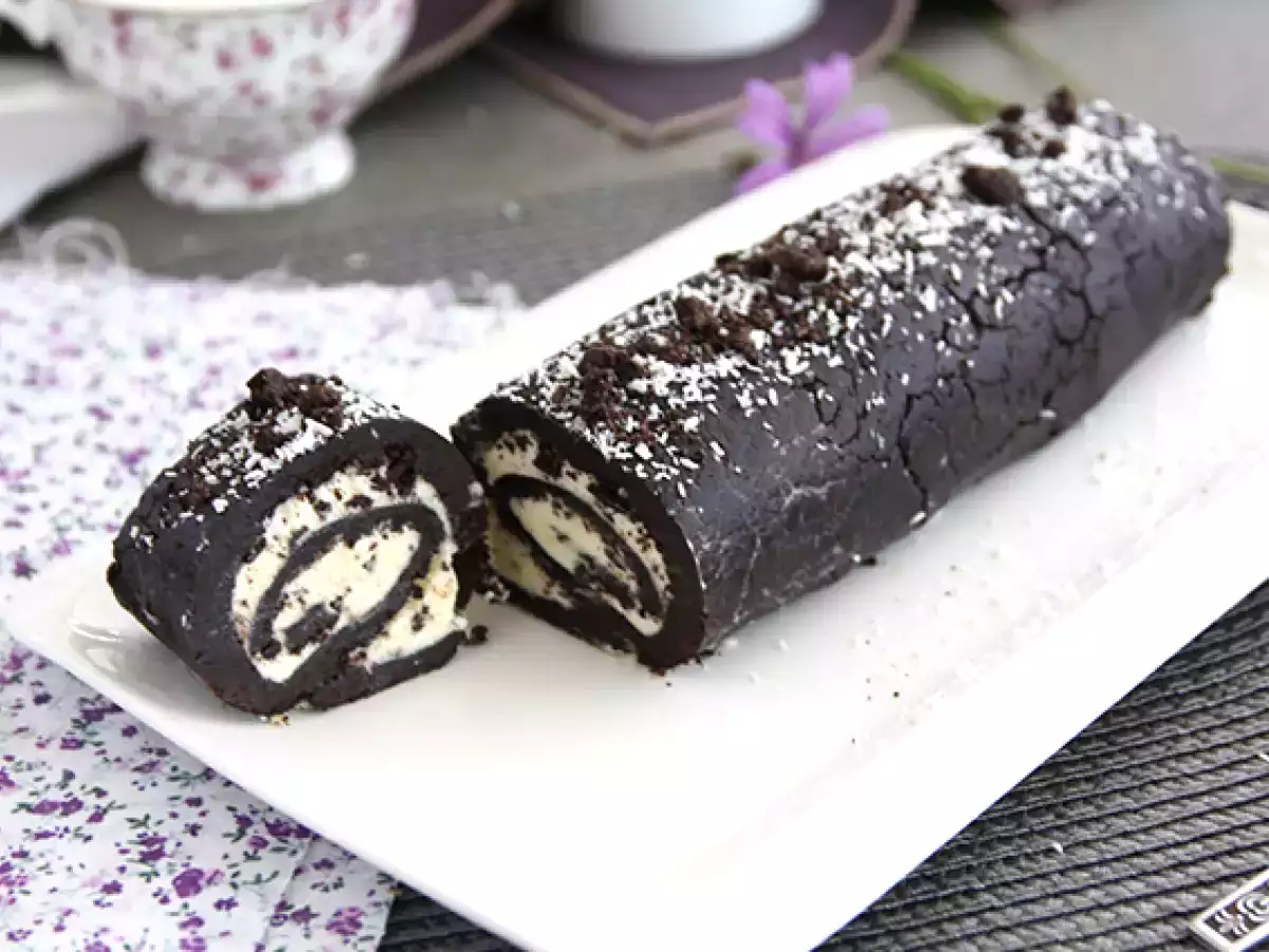 Receita Rocambole de oreo