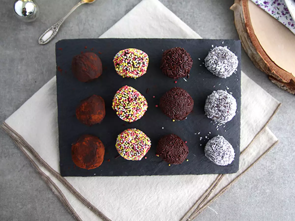 Receita Trufas de chocolate (decoradas)