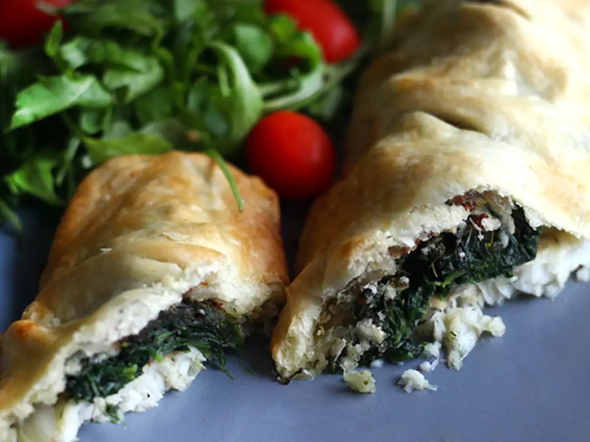 Receita Folhado de pescada e espinafre