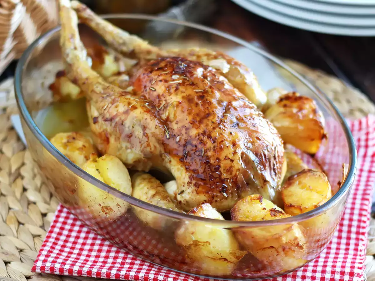 Receita Frango assado com batata
