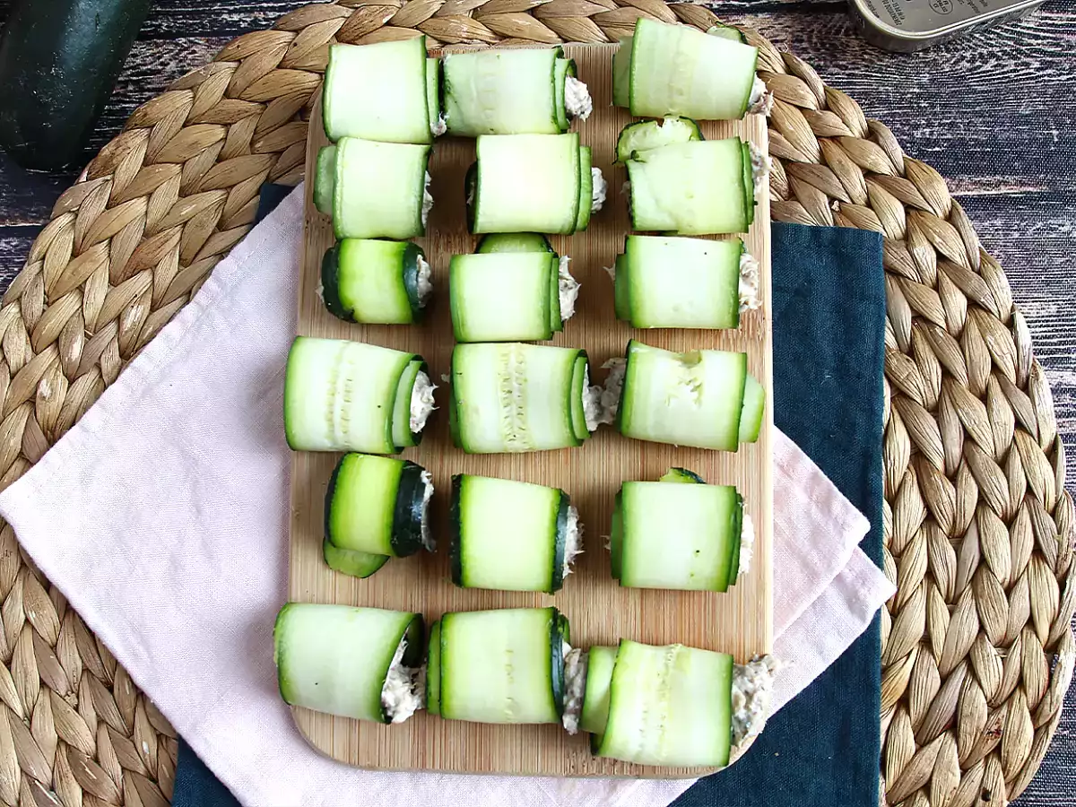 Receita Rolinhos de curgete (abobrinha) e sardinha