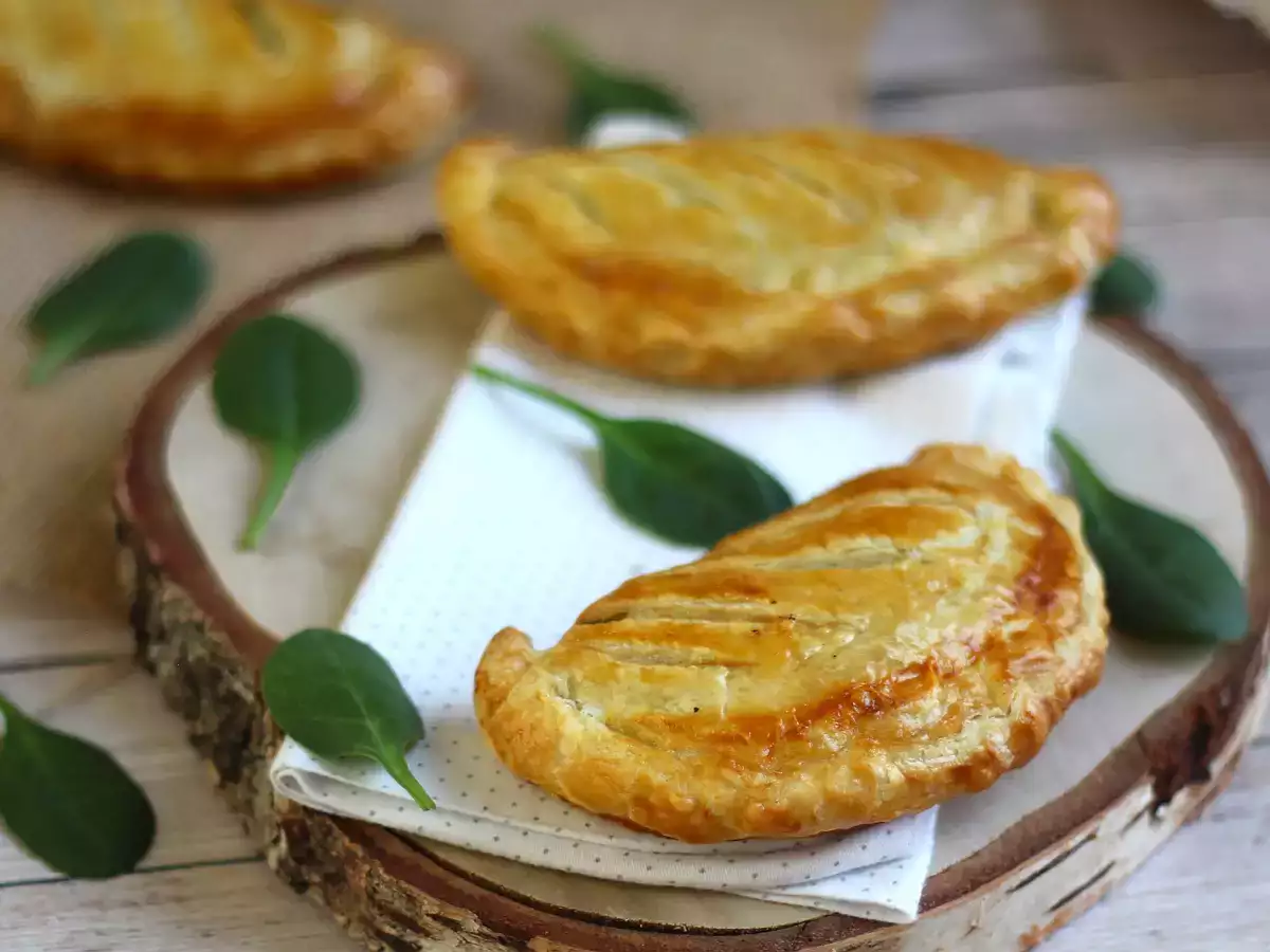 Receita Folhado de cogumelo e espinafre