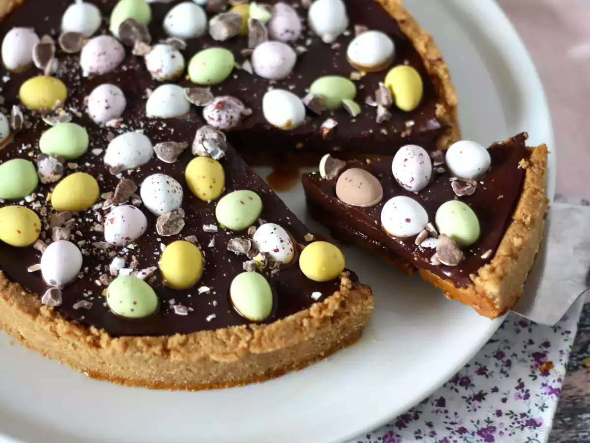 Receita Tarte de chocolate e caramelo para páscoa