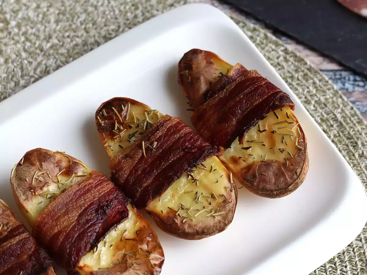 Receita Batata assada no forno com bacon defumado